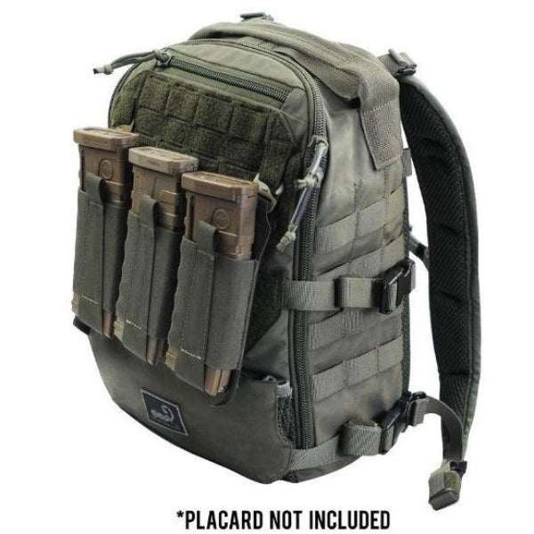 AMAP III Assault Pack in olive drab nylon with MOLLE panels, padded shoulder straps, and mounted magazine pouches
