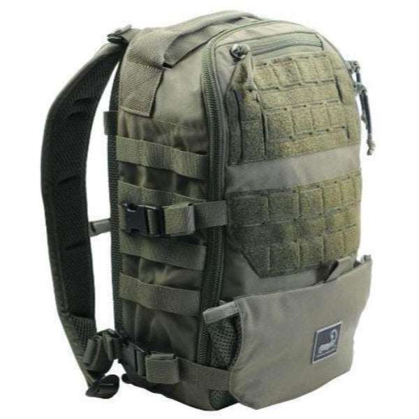 AMAP III Assault Pack in olive drab nylon with laser-cut MOLLE panels, zippered compartments and compression straps