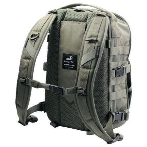 AMAP III Assault Pack in olive drab nylon with padded shoulder straps, mesh back panel and side compression straps