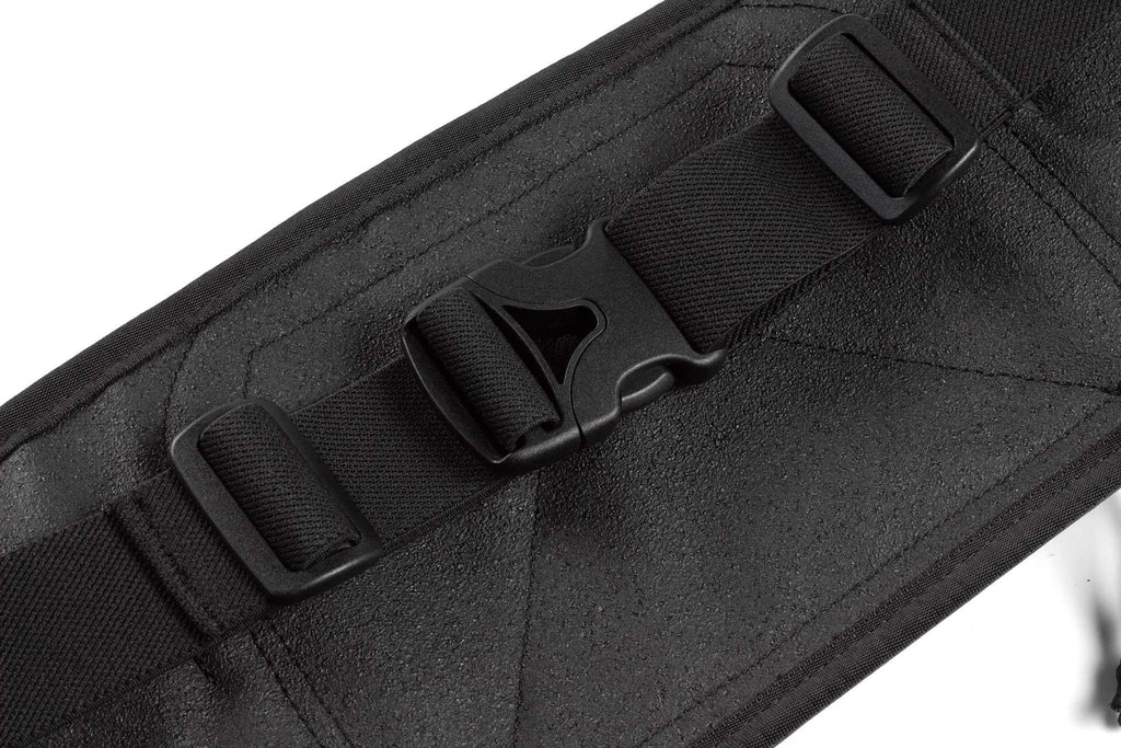 Marathon Gun Pack running belt in black textured fabric with an adjustable strap and quick-release buckle